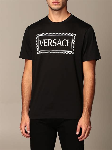 versace mens black t shirt|Versace t shirt price.